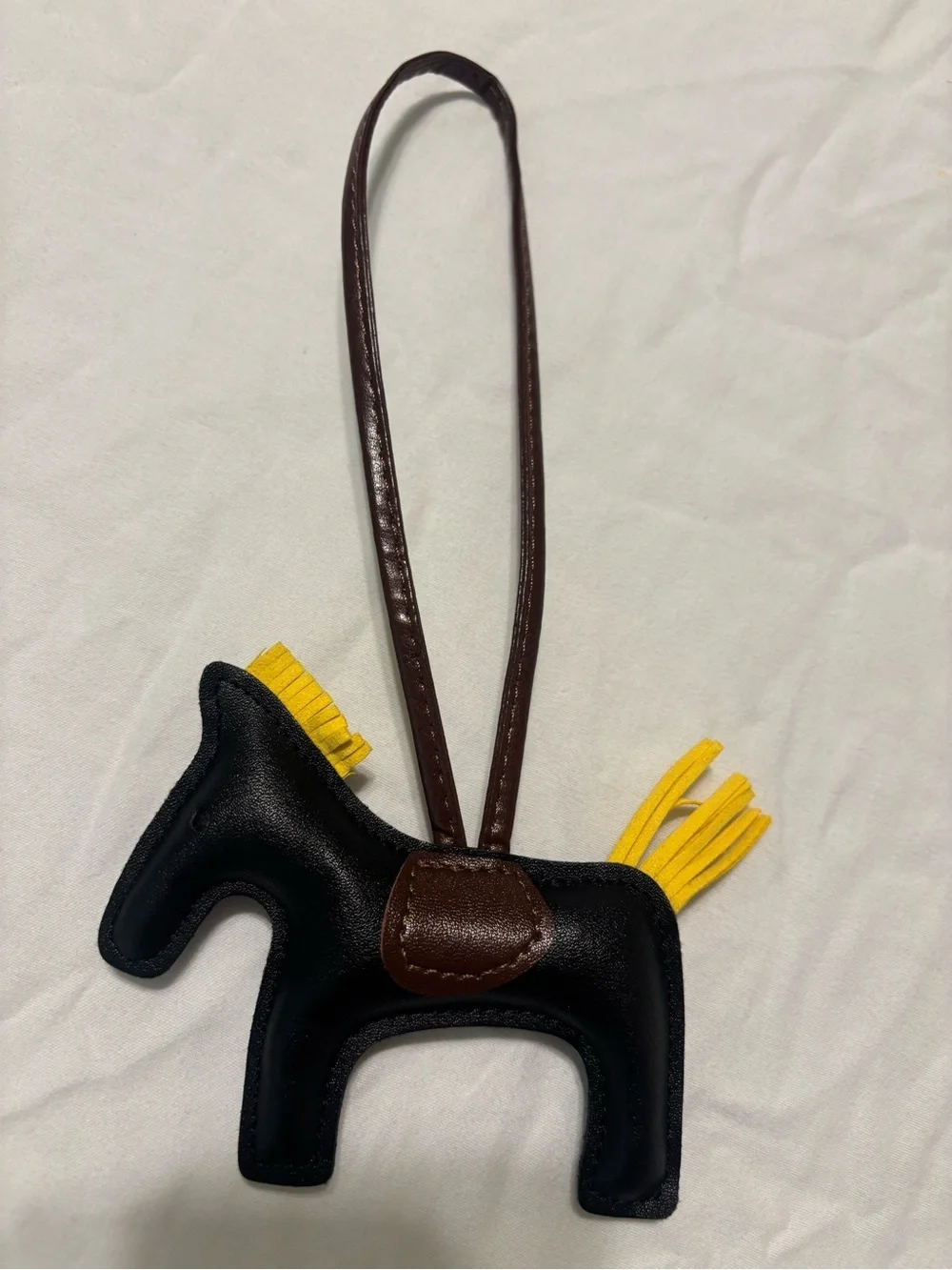 Black Horse Bag Charm with Yellow Mane